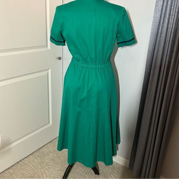 J.G. Hook Vintage Cotton Green Buttoned Maxi Dress - Picture 5 of 6